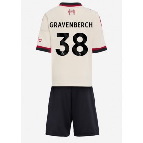 Liverpool Ryan Gravenberch #38 Bortaställ Barn 2025-26 Kortärmad (+ Korta byxor)